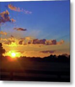 Rural Sun Set Metal Print