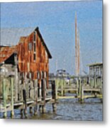 Rusted But Still Standing In Apalachicola Metal Print