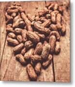 Rustic Country Peanut Heart. Natural Foods Metal Print