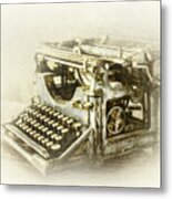 Rustic Vintage Typewriter Metal Print