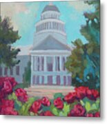 Sacramento Capitol And Roses Metal Print