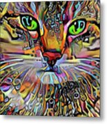 Sadie The Colorful Abstract Cat Metal Print