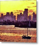 Sailboat Anchored For The Night Metal Print