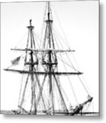 Sailboat Docked In Cleveland Harbor Metal Print