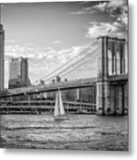 Sailboat On The East River Metal Print