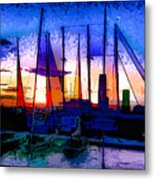 Sailboats At Rest Metal Print