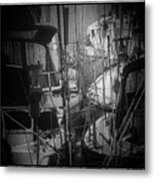 Sailboats Berthed In The Fog Metal Print