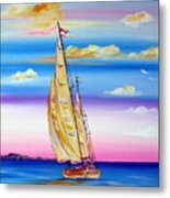 Sailing Into A Dreamy Sunset Metal Print