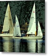 Sailing The Harbor Metal Print