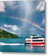 Sailing Under The Rainbow Metal Print
