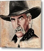 Sam Elliot The Lone Rider Sepia Metal Print