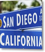 San Diego And California Street Sign Metal Print