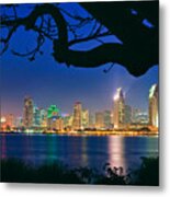 San Diego Skyline From Bay View Park In Coronado Metal Print