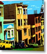 San Francisco Street In Pop Art Colors Metal Print