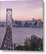 San Francisco And Bay Bridge Sunrise Metal Print