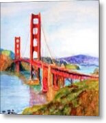 San Francisco Golden Gate Bridge Impressionism Metal Print