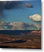 San Francisco Peaks With Snow And Clouds Metal Print