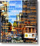 San Francisco Places To Visit Cablecar On Powell Street 7d7261sq Metal Print