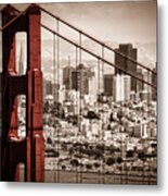 San Francisco Through The Bridge Metal Poster