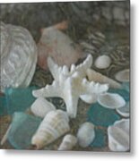 Sand, Shells, And Sea Glass 9870 Metal Print