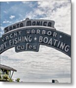 Santa Monica Pier Sign Metal Print