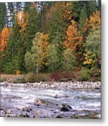Sauk River Fall Colors Panorama Metal Print