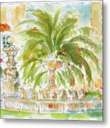 Sausalito Fountain Metal Print