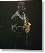 Sax Player Metal Print