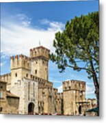 Scaligero Castle At The Entrence Of The Sirmione Medieval Town Metal Print
