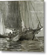 Schooner At Anchor Metal Print