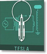 Science Posters - Nikola Tesla - Physicist, Engineer Metal Print
