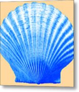 Sea Shell -blue On Sand Metal Print