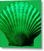 Sea Shell -green Metal Print