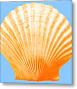 Sea Shell-orange-blue Metal Print