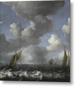Seascape And Fishing Boats Metal Print