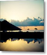 Seascape Sunrise Sea And Clouds Metal Print