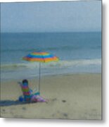 September Beach Reader Metal Print