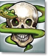 Serpent N Skull Metal Print