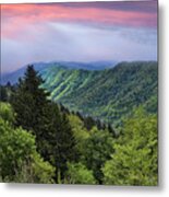 Setting Sun Over The Smokey Mountains Metal Print