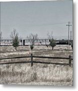 Seven Trees And A Train Metal Print