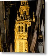 Seville - The Giralda At Night Metal Print