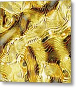 Shades Of Gold Ripples Abstract Metal Print