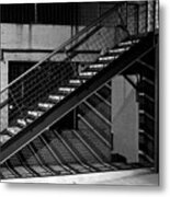 Shadow Of Stairs In Mono Metal Print
