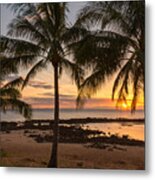 Sharks Cove Sunset 3 - Oahu Hawaii Metal Print