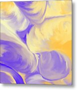 She Sells Sea Shells In Violet And Yellow Metal Print