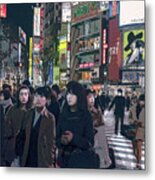 Shibuya Crossing, Tokyo Japan Poster 2 Metal Print
