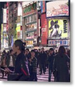 Shibuya Crossing, Tokyo Japan Poster 3 Metal Print