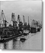 Shipping On The River Neva Metal Print