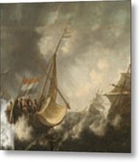 Ships In A Storm Metal Print