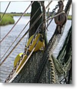 Shrimp Net Metal Print